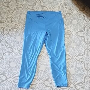 Women's Blue Athletic Leggings Members Mark XXL High Waist With Pockets